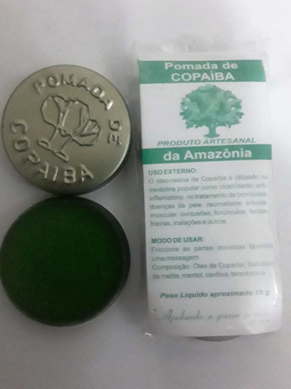 ed35ee20-cd26-4ef1-b782-20163c2485e1 POMADA ANTIGA DO ÓLEO DA COPAÍBA - A LEGÍTIMA- ( KITS COM 2 LATAS) - Imagem 1