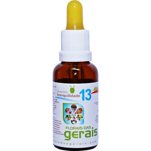 13 COMPOSTO FLORAL N°13 TRANQUILIDADE 30ML - Diminuem as preocupações e pensamentos ruminantes, promovendo tranquilidade, bem-estar, relaxamento e paz interior. - Imagem 1