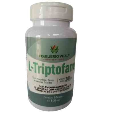 14994019982-triptofano-equilibrio-7044fb1586f096a58016436604489526-640-0 L-Triptofano 60 cápsulas 500mg Equilíbrio - Tratamento e prevenção da depressão, ansiedade e portanto auxilia também no processo de emagrecimento. - Imagem 1
