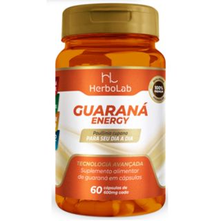 Guaraná Energy 60 cápsulas 600mg HerboLab f Guaraná Energy 60 cápsulas 600mg HerboLab - Imagem 1